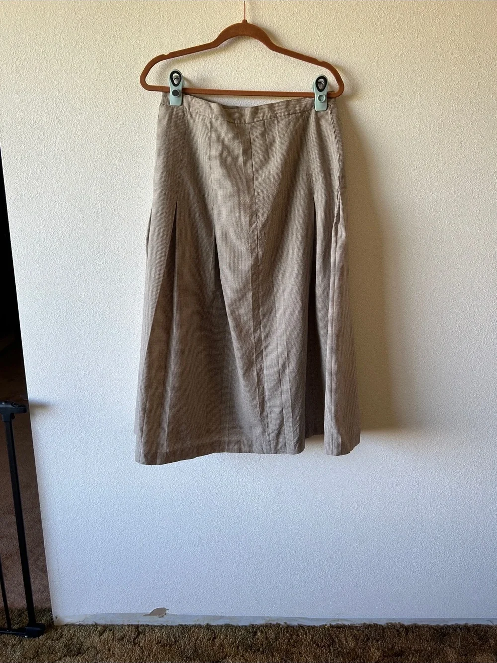 Vintage Nordstrom Gingham A-Line Pleated Skirt - Picture 6 of 8